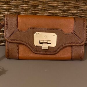 Cole Haan Tan and Brown Leather Clutch